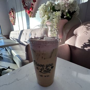 Cafe Lola - Honey Lavender Iced Latte with Strawberry Cream Cold Foam - Cafes Near Me - Las Vegas, Nevada