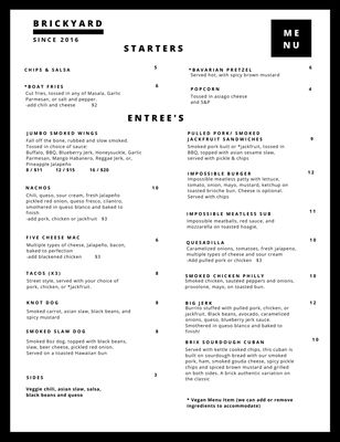 Menu photo 5 Brickyard Bar & Grill Knoxville, TN