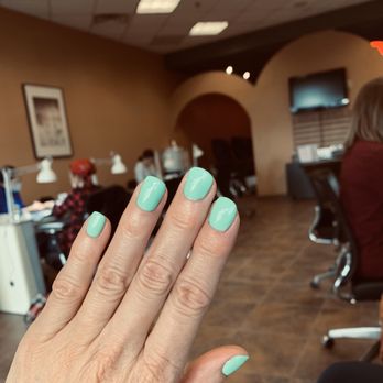 Moon Nails - Beachy green and ready for spring break. - Nail Salons Near Me - Apple Valley, Minnesota