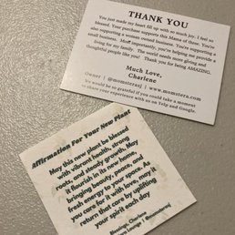 Message and affirmation with each purchase Message and affirmation with each purchase