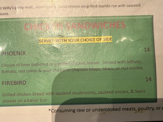 Menu photo 2 Fat Willy's Rochester, MN