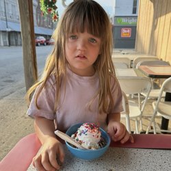 Colfax Pizza King - Granddaughter enjoying ice cream treat!