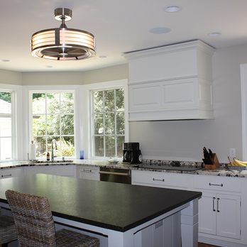 Alcott & Bentley - This retro ceiling fan looks sleek in this Highlands kitchen. A unique fan is a great alternative to pendants over an island! - Lighting Fixtures & Equipment Near Me - Louisville, Kentucky Alcott & Bentley - This retro ceiling fan looks sleek in this Highlands kitchen. A unique fan is a great alternative to pendants over an island! - Lighting Fixtures & Equipment Near Me - Louisville, Kentucky