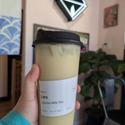 Jasmine Milk Tea = unfortunately very bitter; felt bad asking for an adjustment since they were running out of supplies Jasmine Milk Tea = unfortunately very bitter; felt bad asking for an adjustment since they were running out of supplies