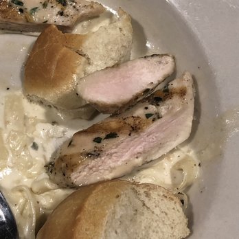 Mazzi's - Pink chicken in the fettuccine Alfredo. After two hours, you'd think it would be sufficiently cooked. - Italian Near Me - Eugene, Oregon Mazzi's - Pink chicken in the fettuccine Alfredo. After two hours, you'd think it would be sufficiently cooked. - Italian Near Me - Eugene, Oregon