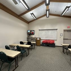 Clark County Shooting Complex - Classroom with educational video for beginner's shooting course