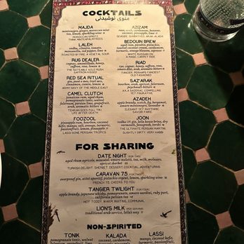 Leila - Cocktail + beer menu - Middle Eastern Near Me - San Diego, California