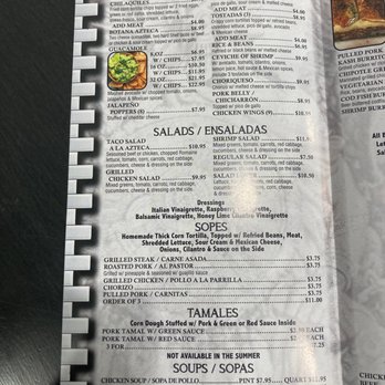 El Azteca Mexican Restaurant - Menu as of 2/2023 - Mexican Near Me - Mahwah, New Jersey El Azteca Mexican Restaurant - Menu as of 2/2023 - Mexican Near Me - Mahwah, New Jersey