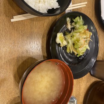 Tempura Kiki - Miso soup (needs Tofu and enoki), pickled cabbage - Japanese Near Me - Honolulu, Hawaii