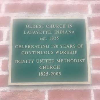 Trinity United Methodist Church - Plaque on the front of building - Churches Near Me - Lafayette, Indiana Trinity United Methodist Church - Plaque on the front of building - Churches Near Me - Lafayette, Indiana