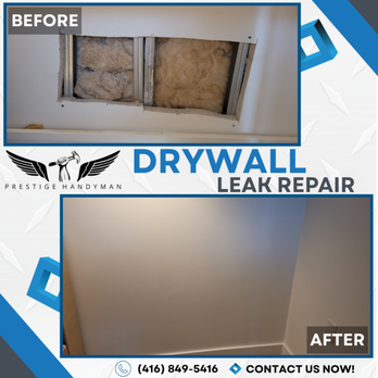 Prestige Handyman - Our handyman team repaired this drywall leak damage - patching, smoothing, and repainting the wall to restore a clean, flawless finish. - Handyman Near Me Prestige Handyman - Our handyman team repaired this drywall leak damage - patching, smoothing, and repainting the wall to restore a clean, flawless finish. - Handyman Near Me