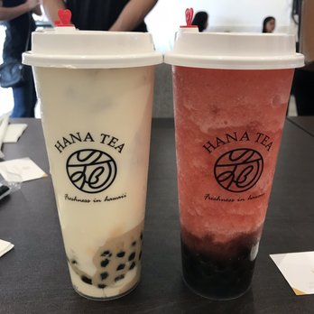 Hana Tea - Classic milk tea with creamy cake and boba. Strawberry smoothie. - Bubble Tea Near Me - Honolulu, Hawaii Hana Tea - Classic milk tea with creamy cake and boba. Strawberry smoothie. - Bubble Tea Near Me - Honolulu, Hawaii