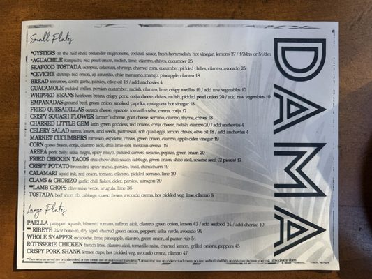 Menu photo 4 DAMA Los Angeles, CA