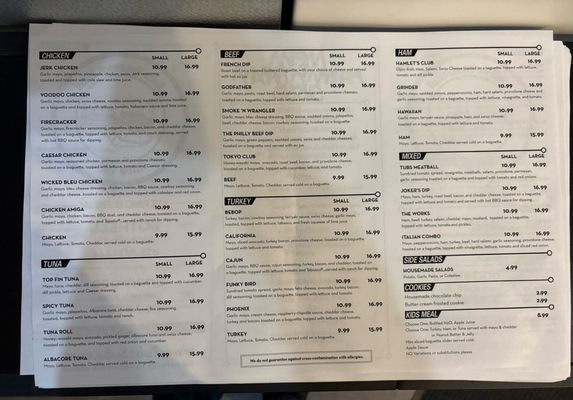 Menu photo 1 Tubs Gourmet Subs Lynnwood, WA