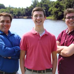 PCMR - Co-owners Patrick Cymer (on left) and Max Ridenhour (at center) next to former PCMR employee Conner C.