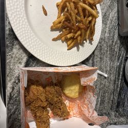 Popeyes Louisiana Kitchen - The fries I ordered with the 2 small drumsticks. Not worth $10.28.