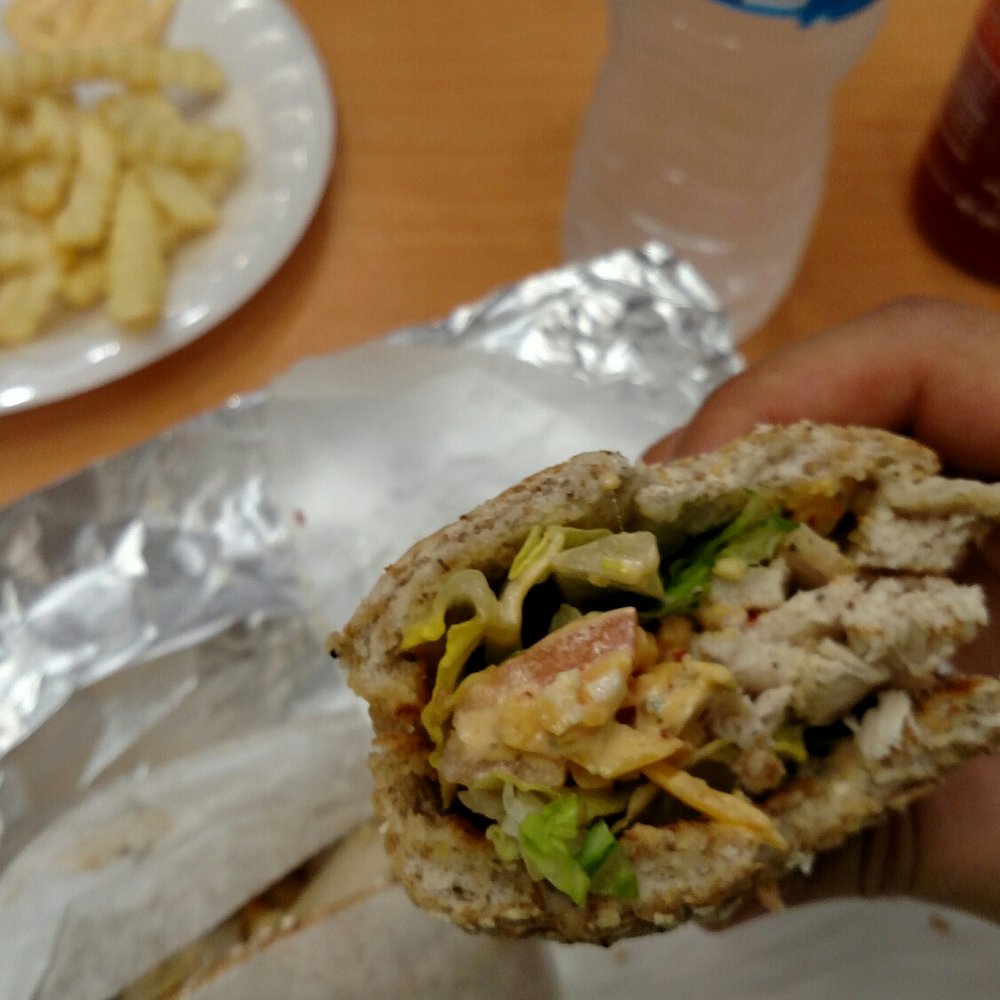 Spicy chicken sandwich for lunch!