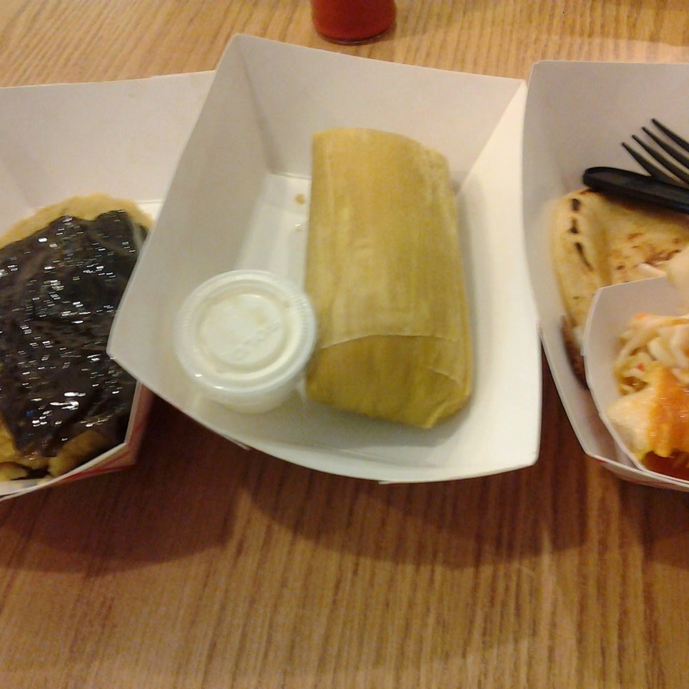 Tortilla Cafe - From left to right: Chicken tamale, sweet corn tamale and cheese papusa. - Mexican Near Me - Washington, DC, District of Columbia Tortilla Cafe - From left to right: Chicken tamale, sweet corn tamale and cheese papusa. - Mexican Near Me - Washington, DC, District of Columbia