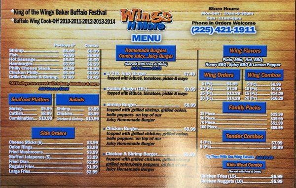 Menu photo 2 Wings N More Baton Rouge, LA Menu photo 2 Wings N More Baton Rouge, LA