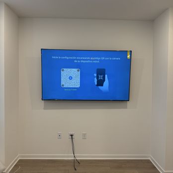 Grindlex Home Services - 75 inch mounted with wiring (2 x HDMI) cables passed through the wall. - TV Mounting Near Me Grindlex Home Services - 75 inch mounted with wiring (2 x HDMI) cables passed through the wall. - TV Mounting Near Me