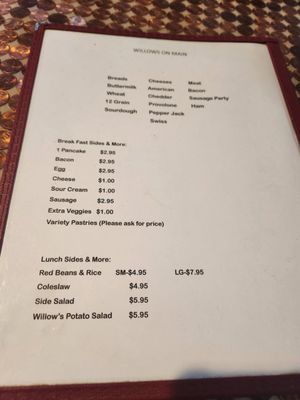 Menu photo 4 Willows on Main West Point, CA