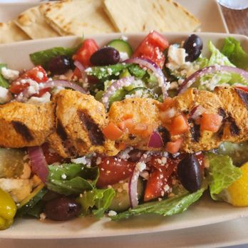 Greek Bistro - This is the Greek salad. I ordered a chicken skewer on the side and only topped the salad with it for the photo. - Greek Near Me - Glendale, California Greek Bistro - This is the Greek salad. I ordered a chicken skewer on the side and only topped the salad with it for the photo. - Greek Near Me - Glendale, California