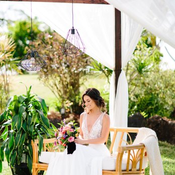Aloha Artisans - Styled Rattan Lounge with Cabana. Floral : Cortney Crane Events PC: Absolutely Loved Photography - Party Equipment Rentals Near Me - Honolulu, Hawaii