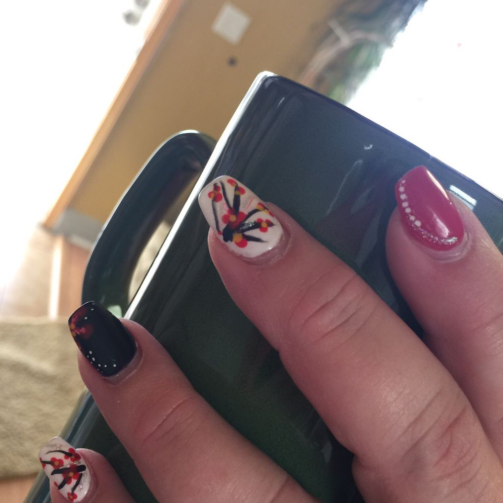Linh's Nails - Still pretty even after two weeks of grow out! So enjoyed my cherry blossom nails! Thanks Linh! - Nail Salons Near Me - Lincoln, California