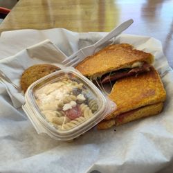 Al's Big Dipper - Salami & mozz sandwich with a side of pasta salad and a cookie
