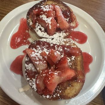 Denny's - Strawberry Stuffed French Toast Slam - American Near Me - New Caney, Texas