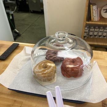 Dough House - Three of the gluten-free donuts she had available today. They are really big. - Donuts Near Me - Black Mountain, North Carolina