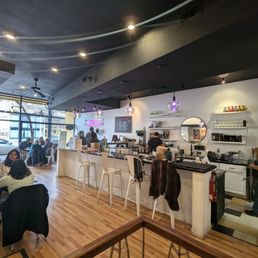 Nice warm cafe environment.