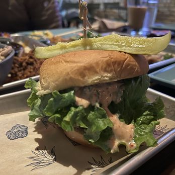 Loro Asian Smokehouse & Bar - Loro burger?   Although I think they gave us pulled pork burger- not good - Asian Fusion Near Me - Austin, Texas