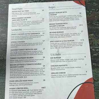 The Spring on Main - Back of lunch menu - New American Near Me - Eureka Springs, Arkansas