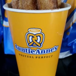 Auntie Anne's - Yummy cinnamon pretzel cut up into 6 sticks. Delicious!!!!