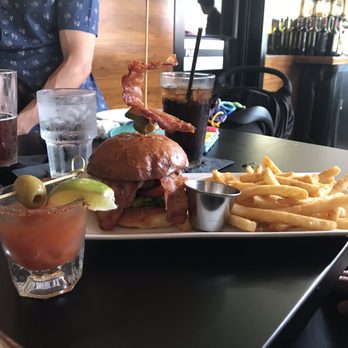 The Carvery - Bloody Mary burger. Bomb burger and amazing fries with a nice surprise side. - Steakhouses Near Me - Long Beach, California The Carvery - Bloody Mary burger. Bomb burger and amazing fries with a nice surprise side. - Steakhouses Near Me - Long Beach, California