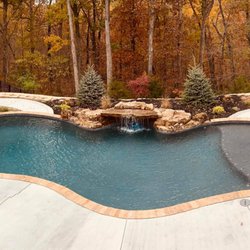 Waters Edge Pools - Lagoon with Custom Natural Waterfall
