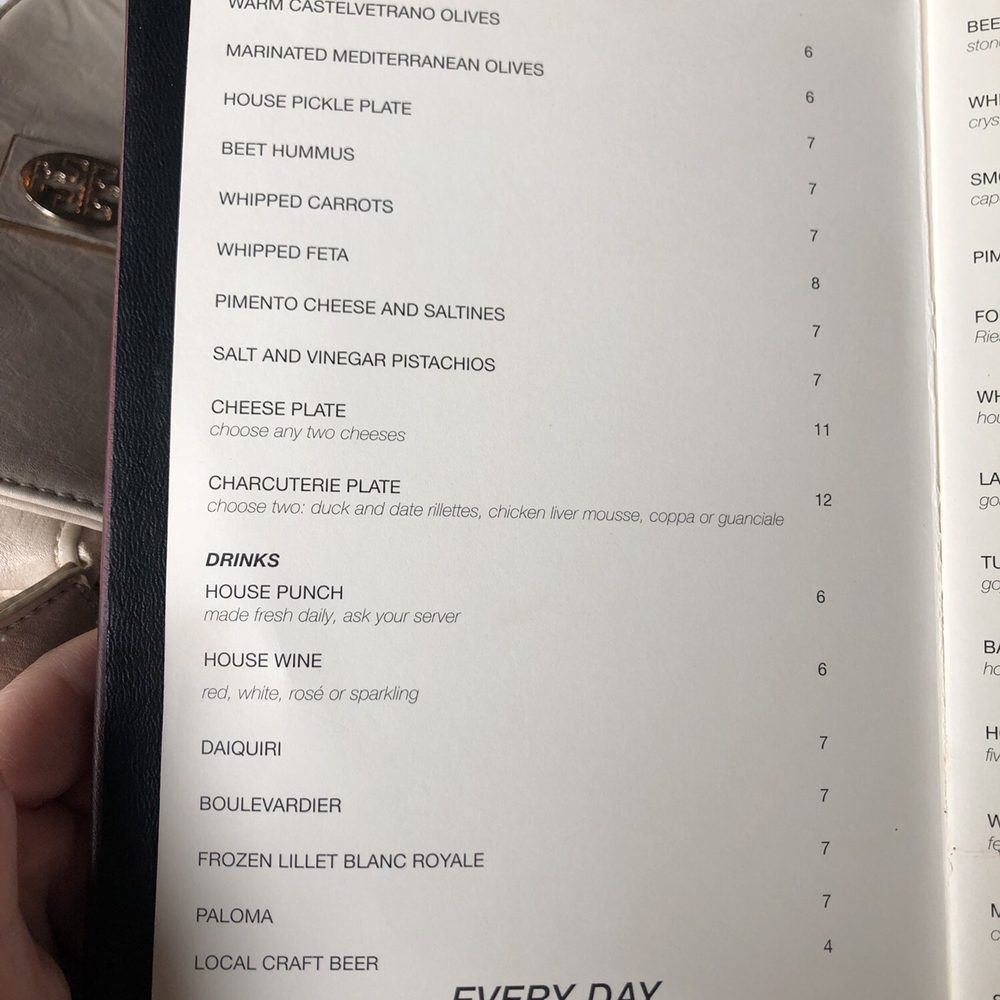The Bower Bar - Happy hour menu  Charcuterie plate was wonderful - Wine Bars Near Me - New Orleans, Louisiana