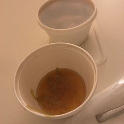 Flying Dragon Carry Out - The wonton soup was tasty as usual, but the wontons had no shrimp, the order arrived late, and I found a piece of plastic in it.