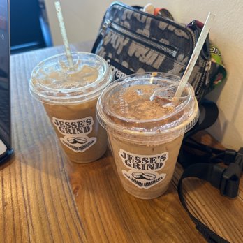 Jesse's Grind Coffee Bar - Dirty Horchata on the Right 20/10 reg sweet Lavender Honey on the left 10/10 very sweet - Coffee & Tea Near Me - Winnetka, California Jesse's Grind Coffee Bar - Dirty Horchata on the Right 20/10 reg sweet Lavender Honey on the left 10/10 very sweet - Coffee & Tea Near Me - Winnetka, California