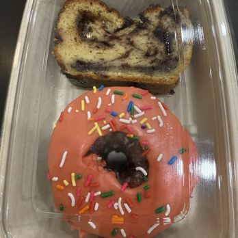 Modern Bread & Bagel - Chocolate Babka (DF) Slice and Strawberry Glazed Donut - Bakeries Near Me - Beverly Hills, California Modern Bread & Bagel - Chocolate Babka (DF) Slice and Strawberry Glazed Donut - Bakeries Near Me - Beverly Hills, California