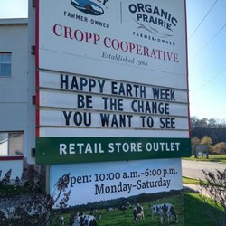 Organic Valley - Sign & Hours!  Happy Earth Week!