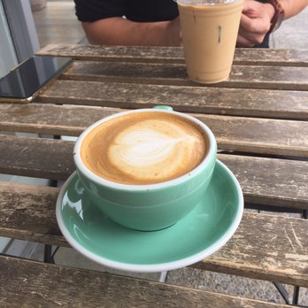 Coffee Code Espresso Bar - Caramel Latte with Soy Milk - Coffee & Tea Near Me - Fullerton, California