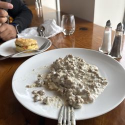 Fire and Ice Cafe - Biscuits and Gravy & egg sandwich