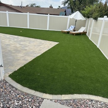 Helix Dreamscapes - River rock to turf transition - Artificial Turf Near Me - Spring Valley, California