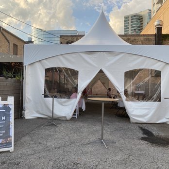 The Barn Steakhouse - Tent out up for patio dining during covid - American Near Me - Evanston, Illinois The Barn Steakhouse - Tent out up for patio dining during covid - American Near Me - Evanston, Illinois