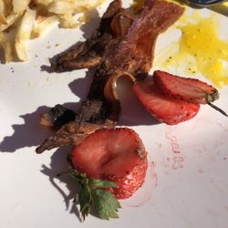 Cancun Mexican Grill & Cantina - Moldy strawberry garnish and inedible bacon...