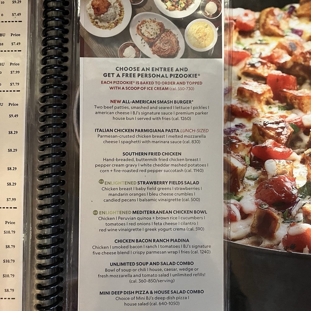 BJ's Restaurant & Brewhouse - $13 Pizookie meal deal menu - Pizza Near Me - Burbank, California
