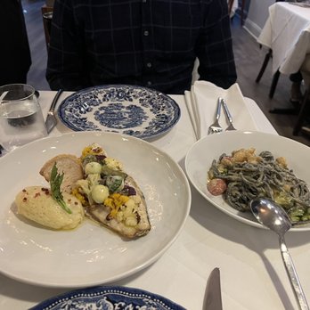 Lupa Ristorante - Lobster squid ink pasta & branzino. Both were excellent!!!! Not pictured- bread which was also fantastic!! - Italian Near Me - Berkeley Heights, New Jersey Lupa Ristorante - Lobster squid ink pasta & branzino. Both were excellent!!!! Not pictured- bread which was also fantastic!! - Italian Near Me - Berkeley Heights, New Jersey