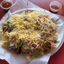 West Coast Taco Shop - Bean and cheese Veggie Nachos